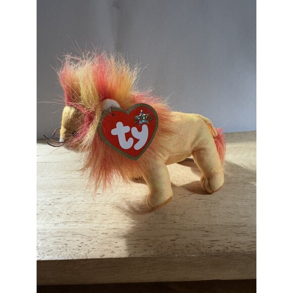 Ty Teenie Beanie Baby - BUSHY the Lion 6" Stuffed Plush New With Tags - Picture 2 of 6